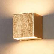 Lindby LED-seinävalaisin Quentin, 9 cm leveä, kullanvärinen, metallia
