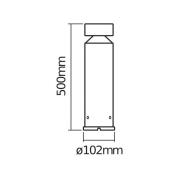 OSRAM LED-pollarilamppu ENDURA STYLE CYLINDER, ruostumaton teräs 50 cm