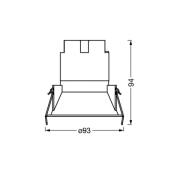 OSRAM upotettava LED-kohdevalaisin TWIST, valkoinen/musta 830 Ø 9,3 cm...
