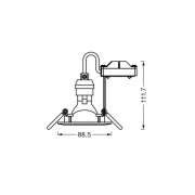 OSRAM-upotettava spotti, Ø 9 cm, valkoinen, metalli, GU10-LED, 2700 K