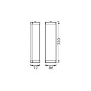 OSRAM seinälamppu BATHROOM musta pituus 46 cm metalli/lasi IP44