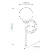 Seinälamppu Benno 1 musta-pronssi, valkoinen, teräs, lasi IP44 G9