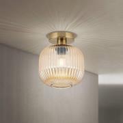 Kattovalaisin Carneval, keltainen, Ø 20 cm, lasi, E27