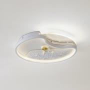 Lindby LED-kattovalaisin Kosmo, 40 cm, valkoinen, metalli, kuu