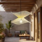 Lindby Valdorin riippuvalaisin, beige, puuvilla, Ø 40cm