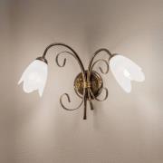 Seinävalaisin Odino, 2-lamppuinen, pronssinvärinen, metalli, lasi