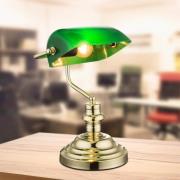 Antiikkinen pöytävalaisin, messinki/vihreä, korkeus 36 cm, metallia