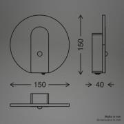 LED-akku-seinävalaisin Taro, vaalean kultainen, Ø 15 cm, anturi