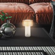 LED-akku-pöytälamppu Brilo unplugged Gila, ruskea/harmaa, 21 cm