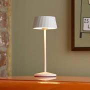 LED-akku-pöytälamppu Facetta, 3 kpl, valkoinen, 22 cm, IP44