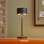 LED-akku-pöytävalaisin Veluna, musta, 3 kpl, 25 cm, IP44