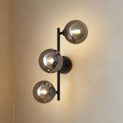 Lindby seinävalaisin Orbelia, musta, 3-lamppuinen, lasi, G9