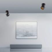 PURE LED-kattospotti Cup, musta, Ø 9,5 cm, metalli