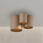 PURE kylpyhuoneen LED-kattolamppu Point, pronssinvärinen, 18 cm, 3-lam...