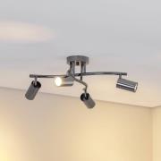 Kattokohdevalot Spotte, musta-kromi, 4-lamppuinen