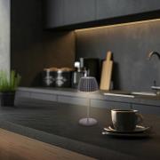 LED-akku-pöytälamppu Brilo unplugged Riffle, 20 cm, antrasiitti