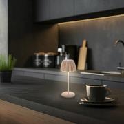 LED-akku-pöytälamppu Brilo unplugged Riffle, 20 cm, beige