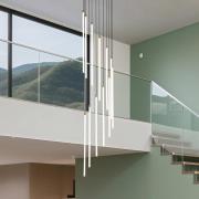 LED-riippuvalaisin Flare, messinkivärinen, Ø 35 cm, CCT, 12-lamppuinen...