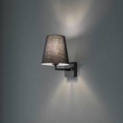 Seinävalaisin, musta, metalli/kangas, korkeus 30 cm