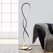 Paul Neuhaus LED-lattiavalo Twist, musta, korkeus 143 cm