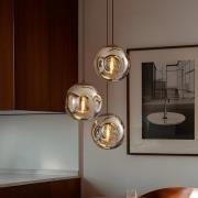 Lindby Riippuvalaisin Valentina, E27, Ø 49 cm, savunharmaa, lasi