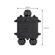 Kaapeliliitin, vesitiivis, IP68, pituus 130 cm, musta