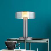 LED-pöytälamppu Grant, korkeus 31 cm, savunharmaa, metallia