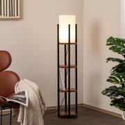 Lattiavalaisin Shelf, musta/kupari, kangas, korkeus 130 cm, E27