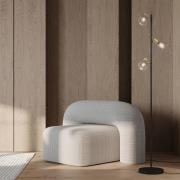 Lindita-lattiavalaisin, 3-lamppuinen, lasi, rauta, savuharmaa, E14