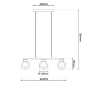Donika-riippuvalaisin, 3-lamppuinen, lasi, ruskea, keltainen, G9