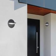 LED-ulkoseinälamppu Letty, tummanharmaa, Ø 18 cm, metalli, IP65