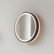 LED-seinäpeili VIDRO, harmaa, Ø 26 cm, powerbank, kytkin