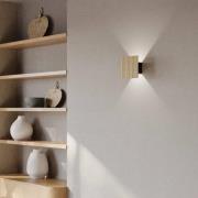 LED-seinävalaisin Inka S, tammi/musta, puu, korkeus 15 cm