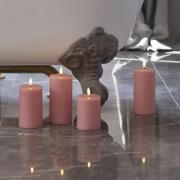 LED-kynttilä Sille, vaaleanpunainen, korkeus 13 cm, vaha, paristokäytt...