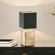 Pöytälamppu Ouro, musta/antiikkipronssi, 35 cm, tekstiili/keramiikka