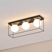 Kattovalaisin Aroma, 3-lamppuinen, musta/valkoinen/kultainen, teräs