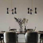 Stilnovo-riippuvalo Megafono, musta, pituus 54 cm, 6-lamppuinen.