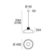 Stilnovo Trepiù LED-riippuvalaisin, valkoinen/ musta, Ø 40 cm