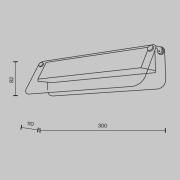 LED-seinävalaisin FLAT, keltainen/messinki, leveys 30 cm, lasi/metalli