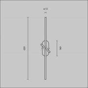 LED-seinävalaisin RENAISSANCE, musta/musta, korkeus 63 cm, 2-osainen.