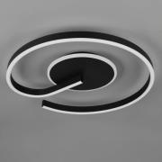 LED-kattovalaisin Calle, musta, Ø 50 cm, CCT, himmennettävä