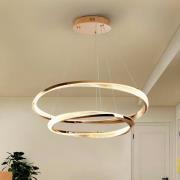 LED-riippuvalaisin Orbitas, Ø 80 cm, kullanvärinen, metalli, himmennin