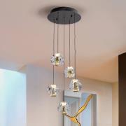 LED-riippuvalo Zaira, Ø 33 cm, musta/kulta, 5-lamppuinen.