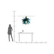Kare Feather Palm -riippuvalaisin, vihreä, höyhenet, Ø 87 cm, G9