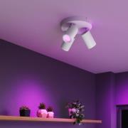 Calex Smart kattospotti, valkoinen, Ø 21 cm, 3-lamppuinen, GU10-LED RG...