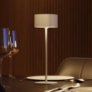 Calex LED-akku-pöytävalaisin Serino, hiekka, alumiini, 2700 K