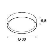 SLV LED-kattovalaisin Decona, Ø 30 cm, musta, metalli, CCT