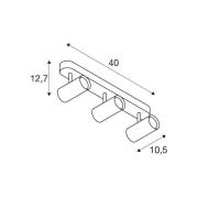 SLV LED-kattokohdevalo Noblo, 3 000 K, valkoinen, pituus 40 cm
