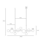 Riippuvalaisin Dione, opaali/kulta, 9-lamppuinen