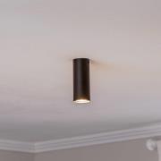 Kattokohdevalo Tecno 1S, teräs, GU10, korkeus 15 cm, musta